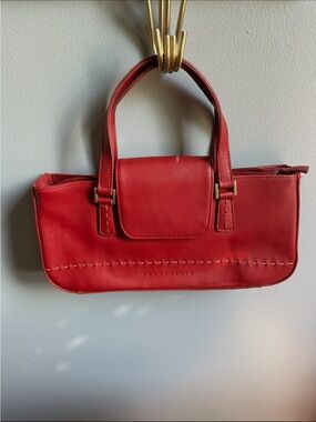 Perry Ellis Red Leather Mini Satchel